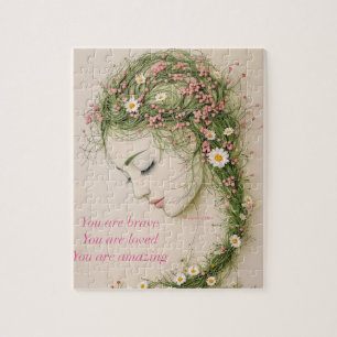 Wonderful girl with flower jigsaw puzzle