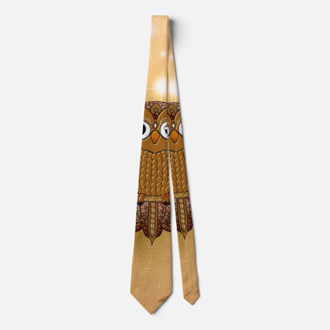Wonderful golden owl tie (Front)