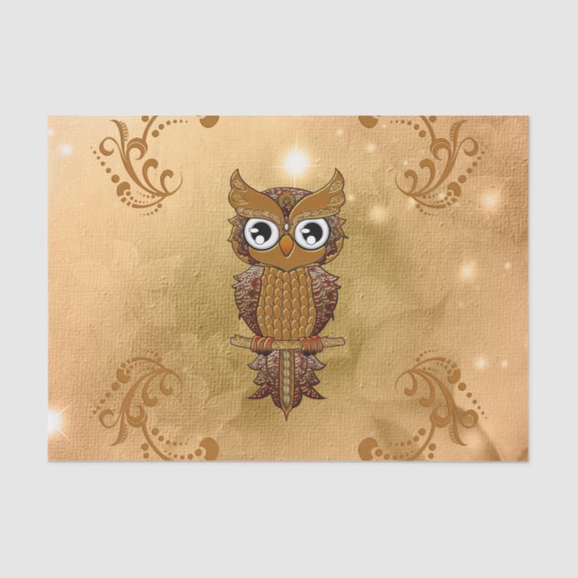 Wonderful golden owl tissue paper (Front)