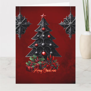 wonderful gothic christmas tree  card
