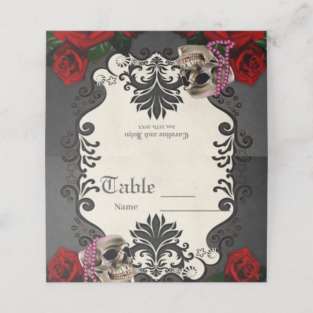 Wonderful gothic design  place card (Outside Unfolded)