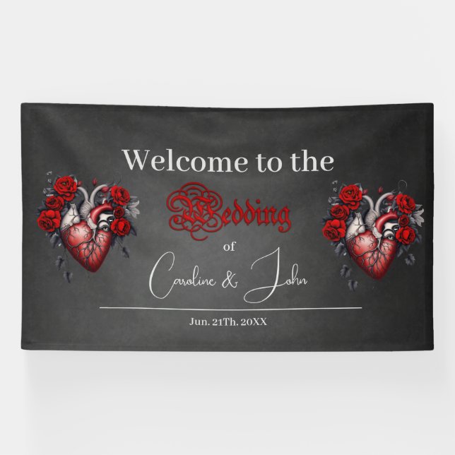 Wonderful gothic Victorian heart Banner (Horizontal)