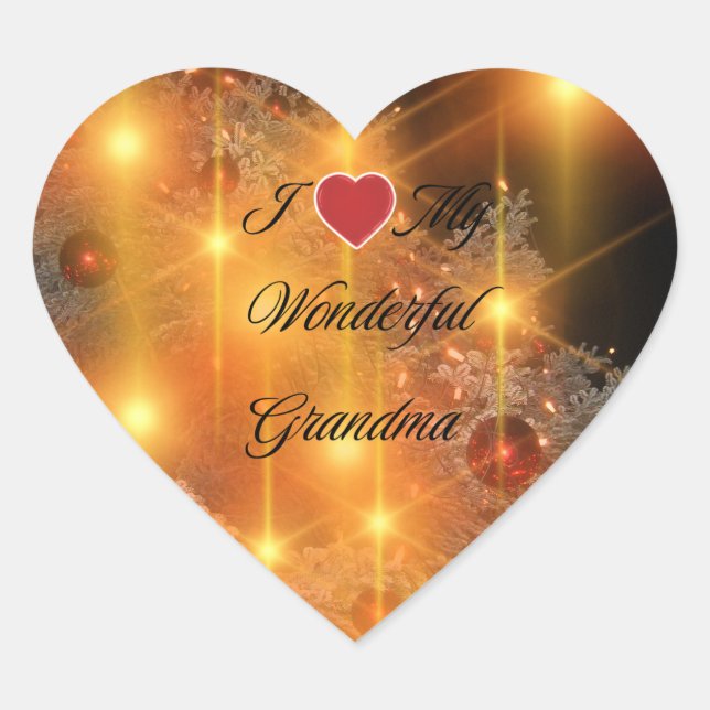 Wonderful Grandma Metal Ornament Heart Sticker (Front)