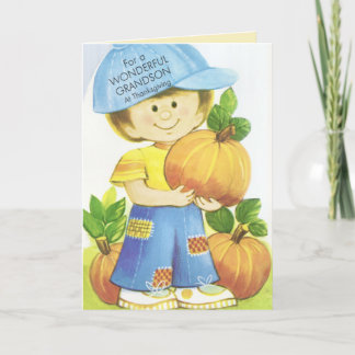 Wonderful Grandson Thanksgiving Holiday Card