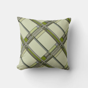 Wonderful Green Arts & Crafts Geometric Pattern Cushion
