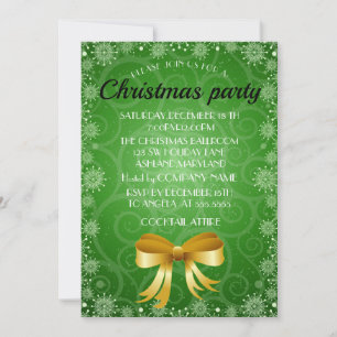 Wonderful Green Christmas  Invitation