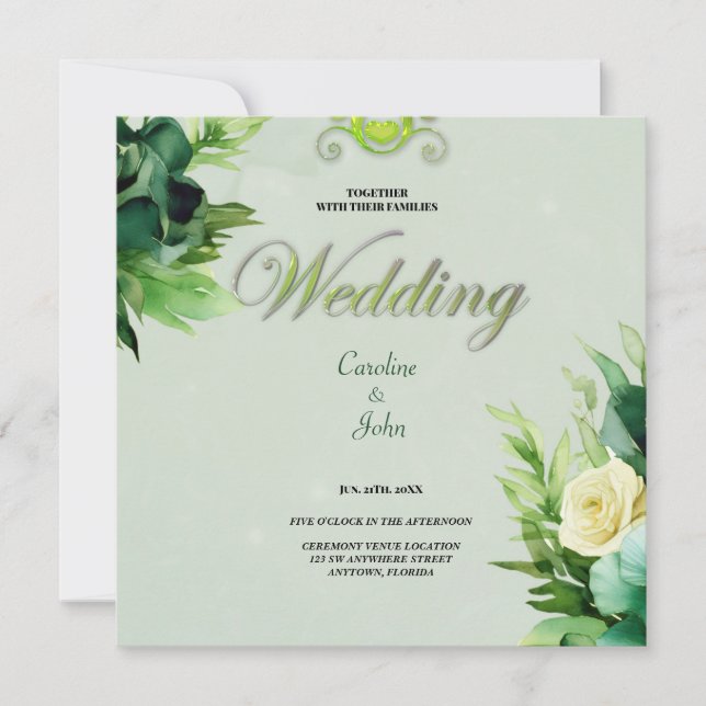 Wonderful green floral design. (Front)