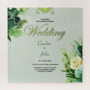 Wonderful green floral design. jigsaw puzzle