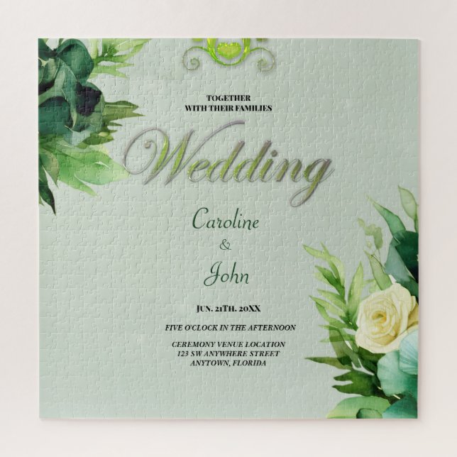 Wonderful green floral design. jigsaw puzzle (Vertical)