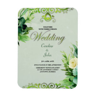 Wonderful green floral design. magnet