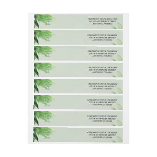 Wonderful green floral design. wrap around label