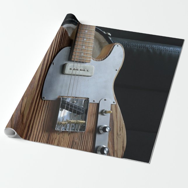 Wonderful Guitar Wrapping Paper (Unrolled)