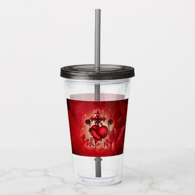 Wonderful heart acrylic tumbler (Front)