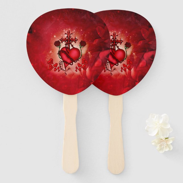 Wonderful heart hand fan (Front and Back)