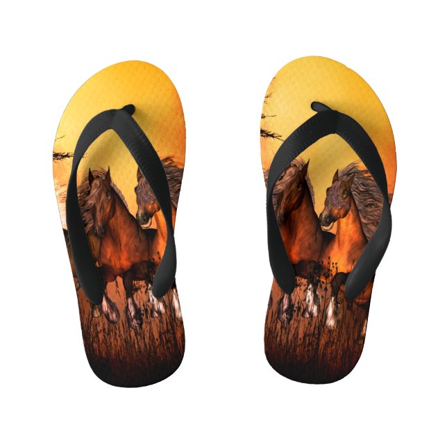 Wonderful horses kid's flip flops (Footbed)