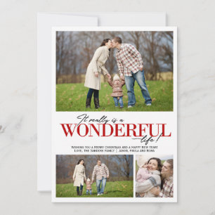 Wonderful Life 3 PH Red Letters Holiday Card