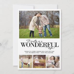 Wonderful Life 4 PH Black Letters   Holiday Card