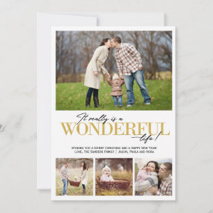 Wonderful Life 4 PH Gold Letters   Holiday Card