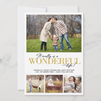 Wonderful Life 4 PH Gold Letters | Holiday Card