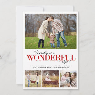 Wonderful Life 4 PH Red Letters   Holiday Card