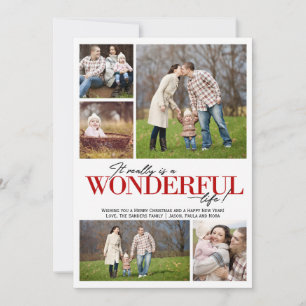 Wonderful Life 5 PH Red Letters Holiday Card