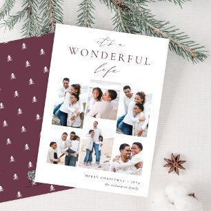 Wonderful Life 6 Photo Collage Holiday Card