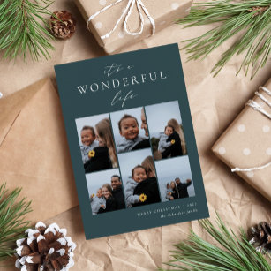 Wonderful Life   6 Photo Collage Holiday Card