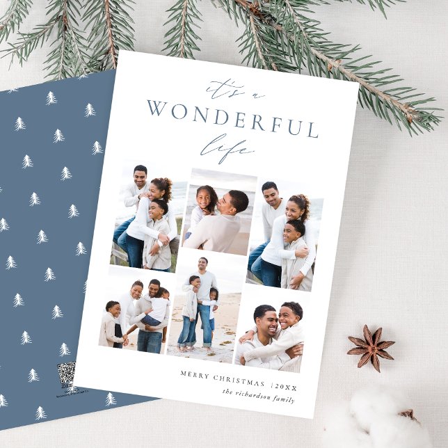 Wonderful Life | 6 Photo Collage Holiday Card (Creator Uploaded)