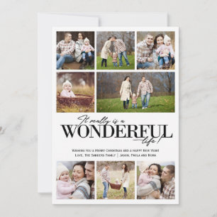 Wonderful Life 8 PH Black Letters   Holiday Card