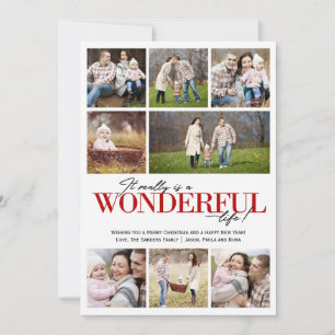 Wonderful Life 8 PH Red Letters Holiday Card
