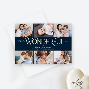 Wonderful Life Foil Holiday Card Christmas Card