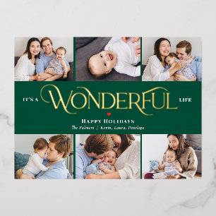 Wonderful Life Foil Photo Holiday Postcard