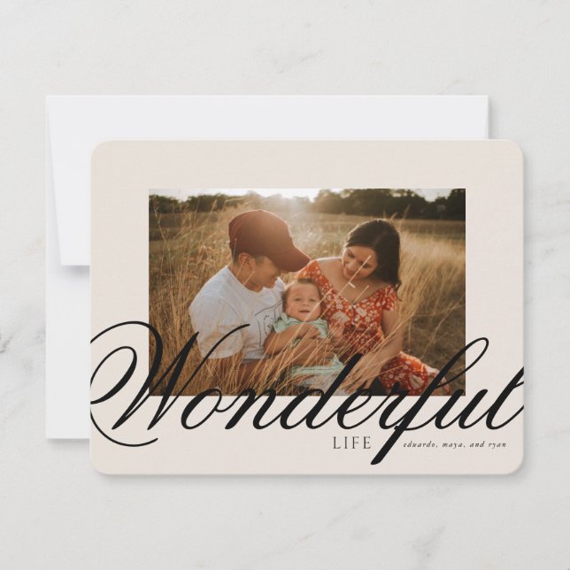 Wonderful Life Holiday Photo Card (Front)