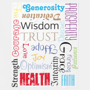 Wonderful Life Wishes Personalised Words Colours Fleece Blanket