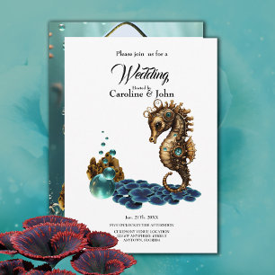 Wonderful little steampunk seahorse. invitation