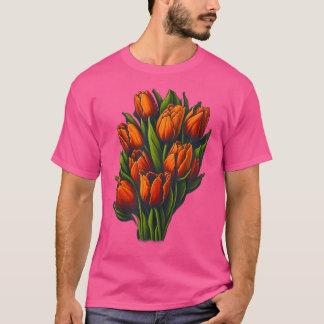 Wonderful Lovely Nature Spring Tulips Flower Plant T-Shirt