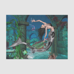 Wonderful mermaid with fantasy fish tissue paper