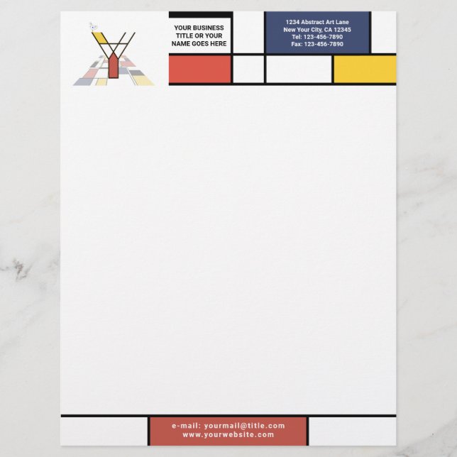 Wonderful Modern Art Monogram. Letter Y Custom Letterhead (Front)