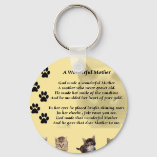 Wonderful Mother - Cats Key Ring