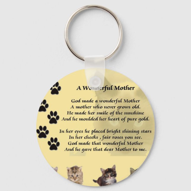 Wonderful Mother - Cats Key Ring (Front)