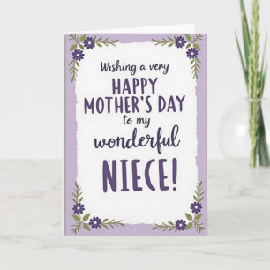 Wonderful Mothers Day Niece Card