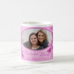 Wonderful Mum pink orchid "own photo" mug