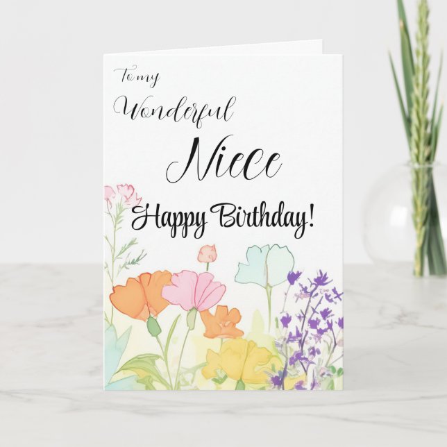 Wonderful Niece Card for Niece's Birthday (Front)