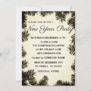 Wonderful Pine Tree New Year Invitation