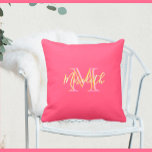 Wonderful Pink Lilac Custom Monogram Name Cushion<br><div class="desc">This beautiful and sophisticated design features unique multi-color lettering for the Monogram and First name.  The colors are soft and gentle like a flower.     Any design questions or special requests,  just email: charmdesignstudio@rcn.com and we'll be happy to assist.</div>