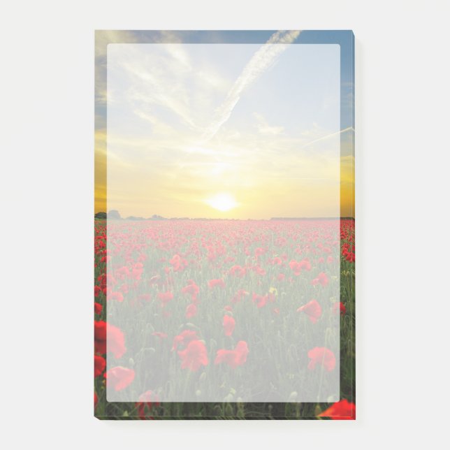 Wonderful Poppy Field Sunset Horizon Post-it Notes (Front)