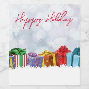 Wonderful, Rainbow Christmas Gifts Wine Label