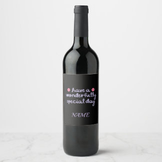 Wonderful Special Day Birthday & Gift Collection Wine Label