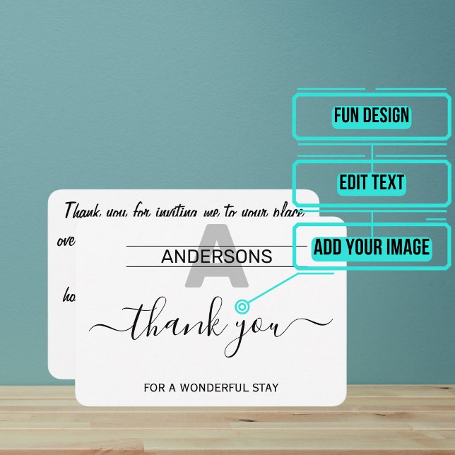 Wonderful Stay Thank You Card (After enjoying excellent hospitality from your friends it is a must to send the host a thank you.)