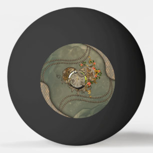 Wonderful steampunk clock ping pong ball